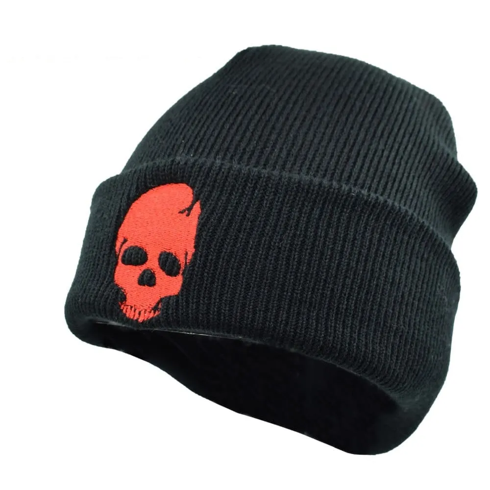 Skull Striped Knitted Beanie