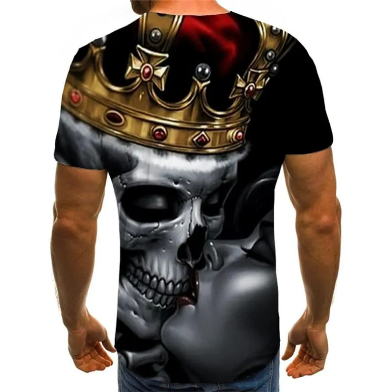 Skull T-shirt Men Love T-shirts 3d Skeleton Shirt Print Couples Tshirt Printed