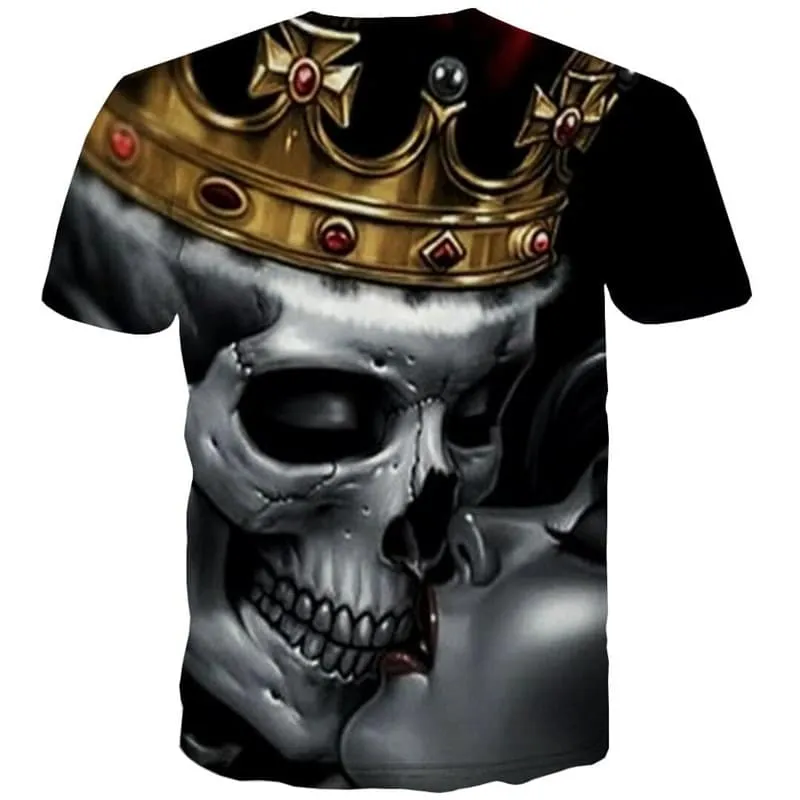 Skull T-shirt Men Love T-shirts 3d Skeleton Shirt Print Couples Tshirt Printed