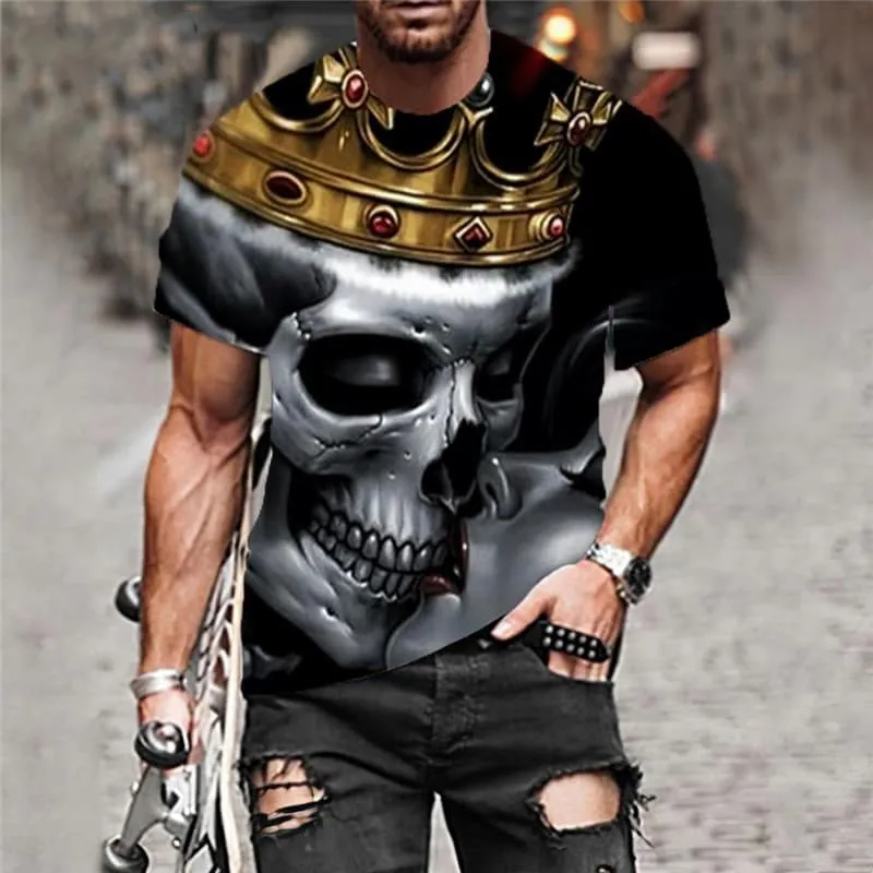 Skull T-shirt Men Love T-shirts 3d Skeleton Shirt Print Couples Tshirt Printed