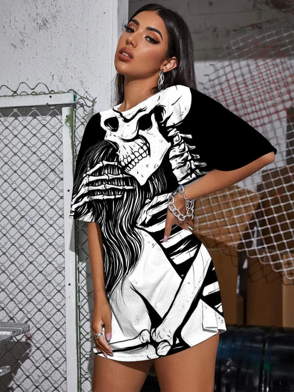 Skull T-shirt Women Skeleton T-shirts 3d Love Shirt Print Novel Funny T shirts Harajuku Gothic