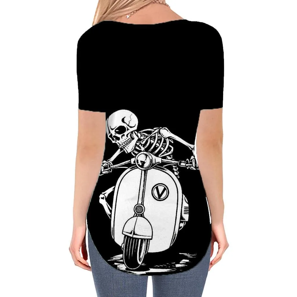 Skull T-shirt women Skeleton T-shirts 3d Motorcycle Shirt Print Rock Tshirts Printed Hip Hop Funny T shirts
