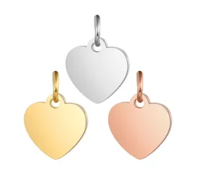 Small Heart Charm - Dainty Gold Silver Rose Gold Mini Heart Add On Charm - Dainty Heart - Love Inspired Gold Heart Pendant Jewelry