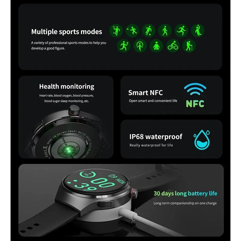 Smart Watch Männer HD-Bildschirm BT Call NFC wasserdichte
