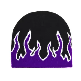 Street Dance Cap Skull Beanie Flames Knitted Hat(10 Pack)