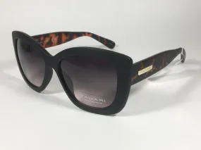 Tahari Large Cat Eye Sunglasses Matte Black And Tortoise Frame Gray Gradient Lens TH558 OXTS