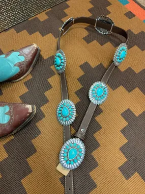 Teardrop brown concho belt
