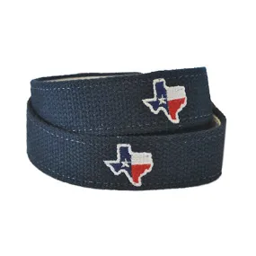 Texas Traditional Embroidered Belt Navy