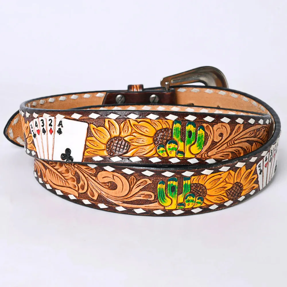 The Gambler Hand Tooled Leather Belt
