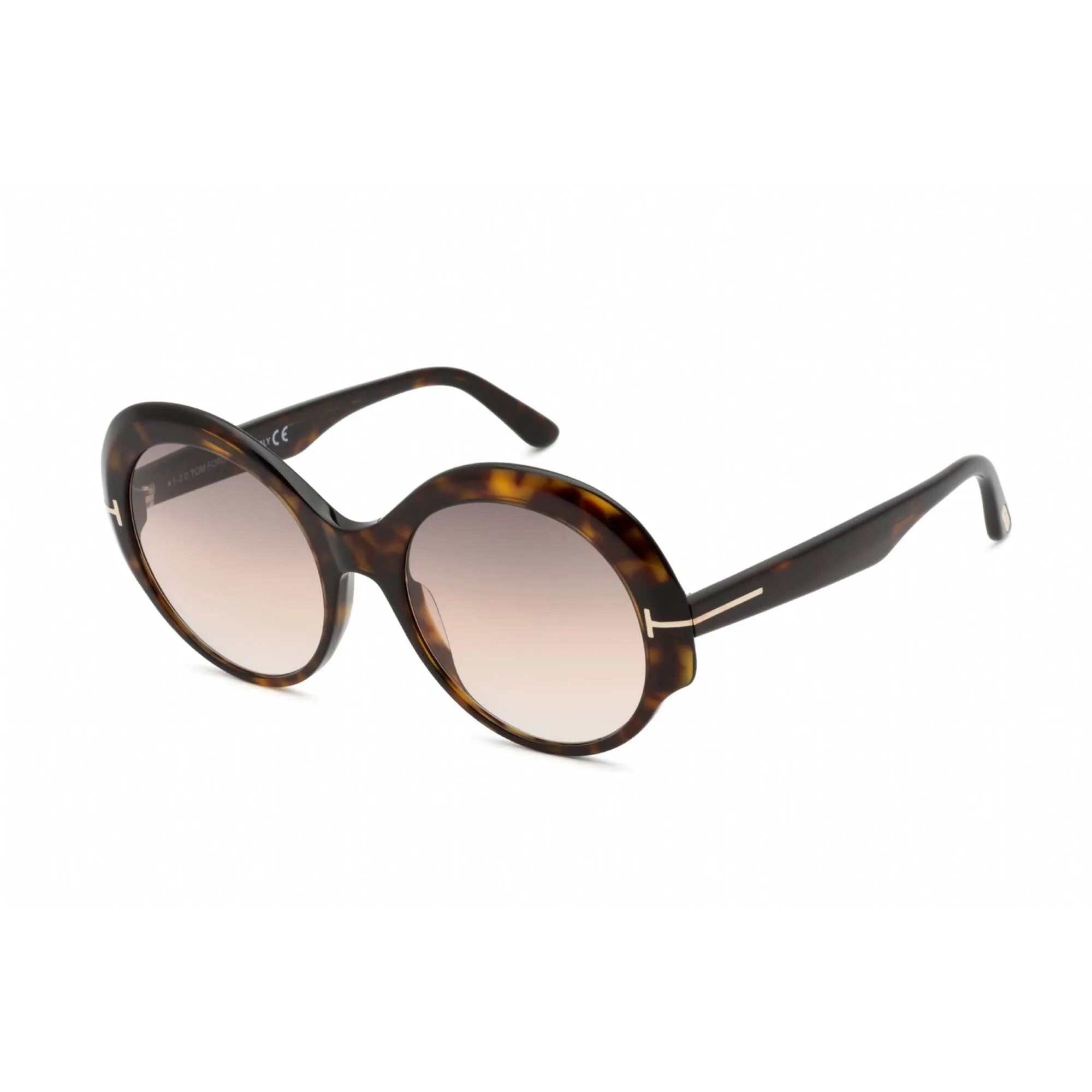 Tom Ford Unisex Sunglasses - Dark Havana Plastic Oval Full Rim Frame | FT0873 52F