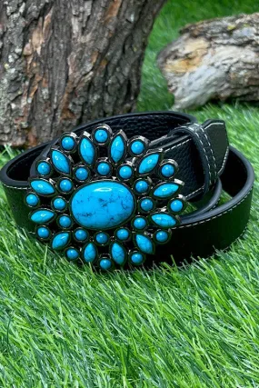 TURQUOISE CONCHO BLACK BELT