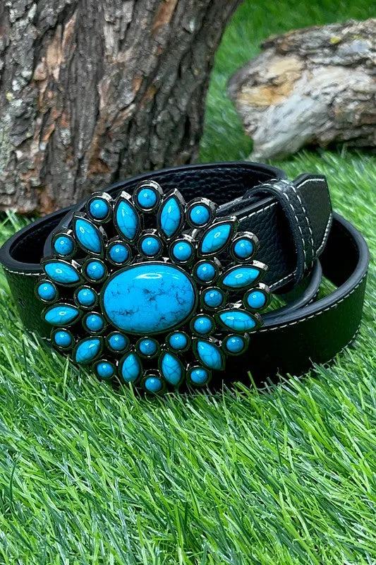 TURQUOISE CONCHO BLACK BELT
