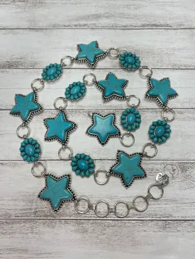 Turquoise Star Concho Belt, Regular