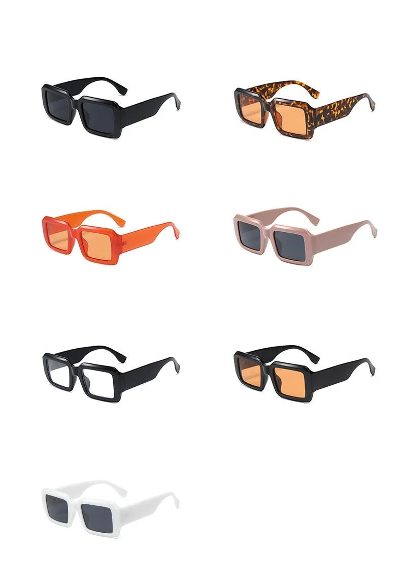 Unisex Vintage Rectangle UV400 Sun Shades Eyewear Sunglasses