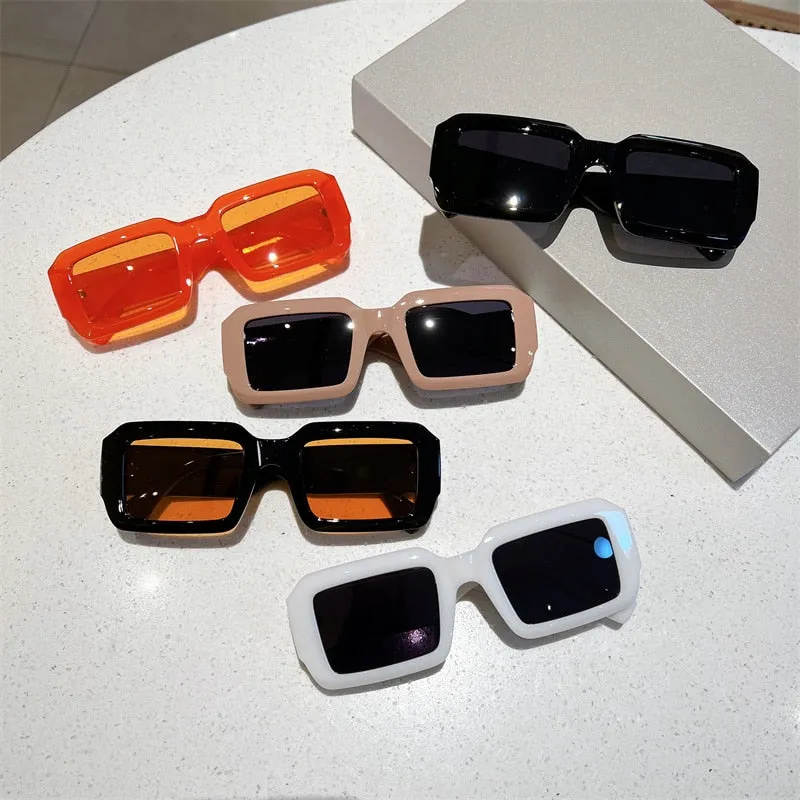 Unisex Vintage Rectangle UV400 Sun Shades Eyewear Sunglasses