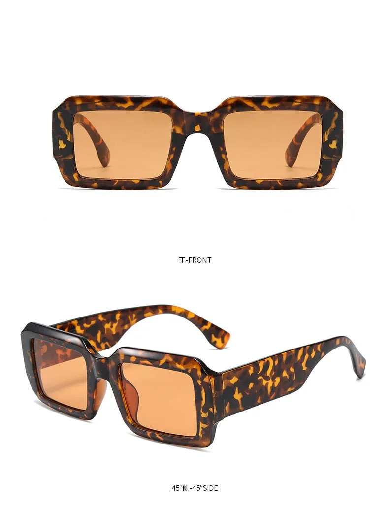 Unisex Vintage Rectangle UV400 Sun Shades Eyewear Sunglasses