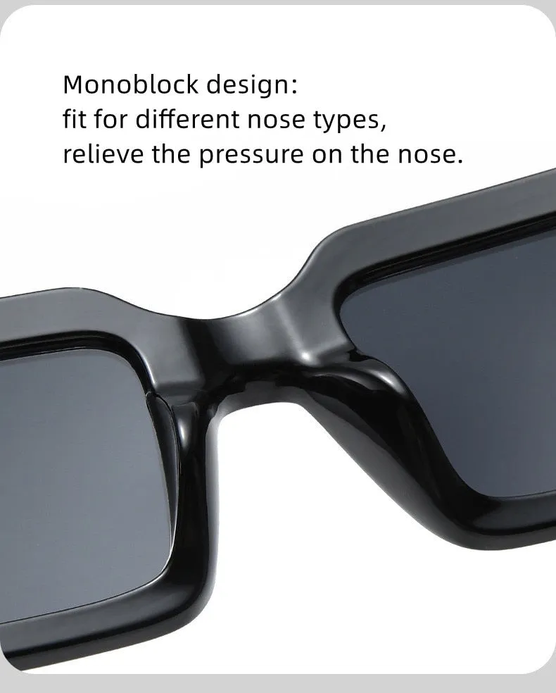 Unisex Vintage Rectangle UV400 Sun Shades Eyewear Sunglasses
