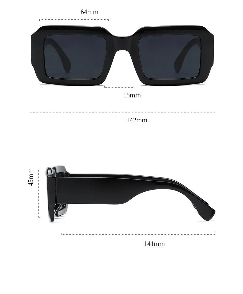 Unisex Vintage Rectangle UV400 Sun Shades Eyewear Sunglasses