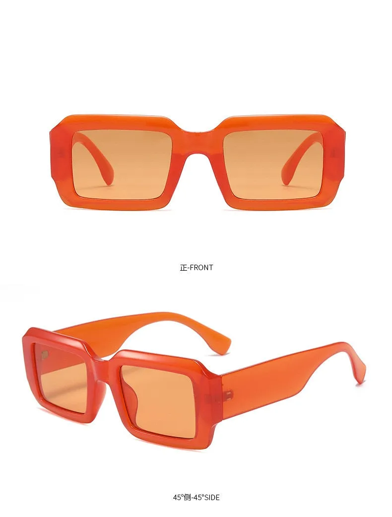 Unisex Vintage Rectangle UV400 Sun Shades Eyewear Sunglasses