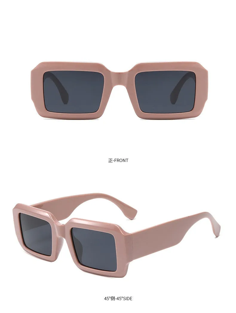 Unisex Vintage Rectangle UV400 Sun Shades Eyewear Sunglasses