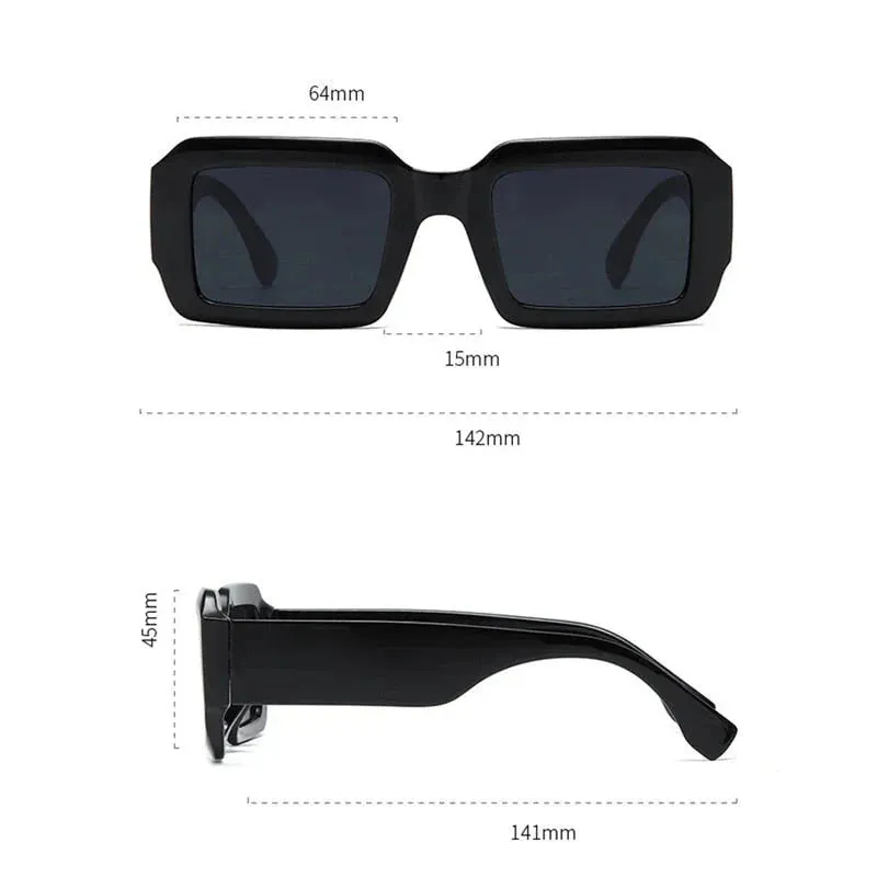 Unisex Vintage Rectangle UV400 Sun Shades Eyewear Sunglasses