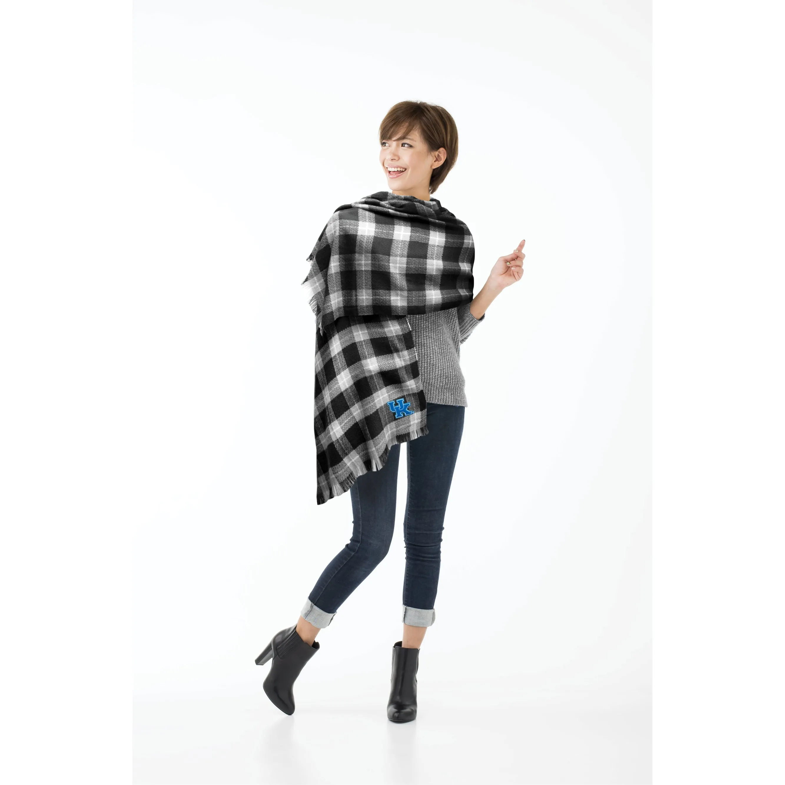 University of Kentucky Plaid Blanket Scarf