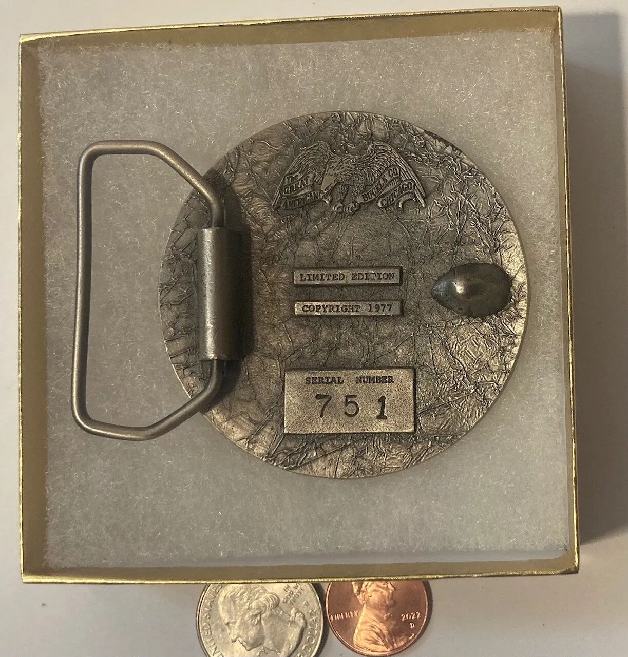 Vintage 1977 Metal Belt Buckle, Horse Jumping, Nice Western Design, 2 1/2" x 2 1/2", Heavy Duty, Quality, Thick Metal, Made in USA