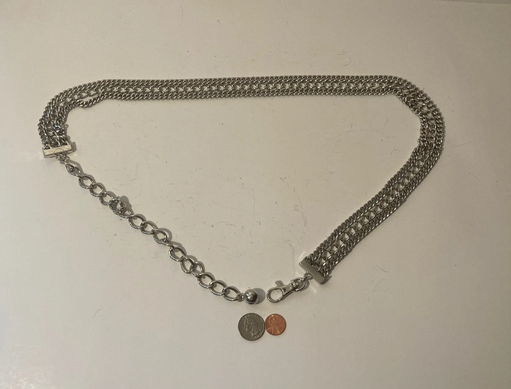 Vintage Chain Belt, Three Link Design, Heavy Duty, Quality, Size 0 to 40, Country and Western, Western Wear, Heavy Duty, Nice, Quality