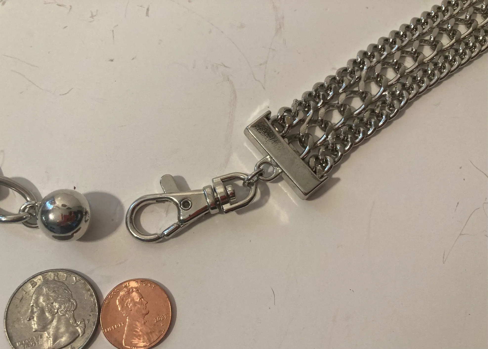 Vintage Chain Belt, Three Link Design, Heavy Duty, Quality, Size 0 to 40, Country and Western, Western Wear, Heavy Duty, Nice, Quality