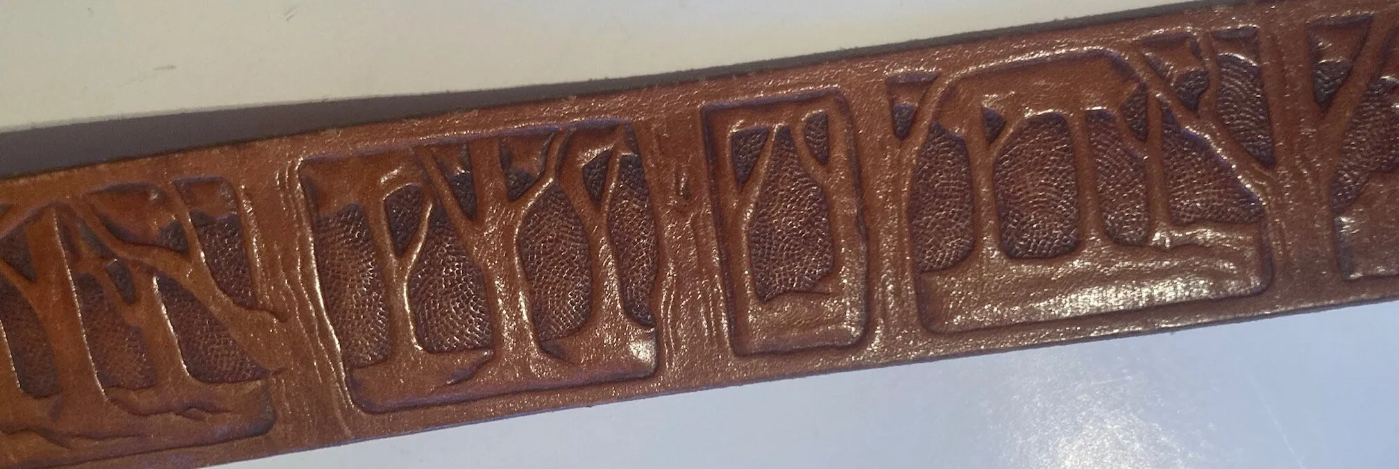 Vintage Leather Heavy Duty Belt and Buckle, Hand Tooled, Size 36 to 40, Country and Western, Western Attire, Hand Tooled