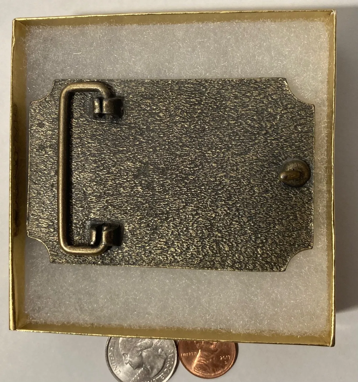 Vintage Metal Belt Buckle, Brass, Beckley Coal Mining Company, Beckley Mine, Nice Western Style Design, 3 1/4" x 2 1/4", Heavy Duty, Quality