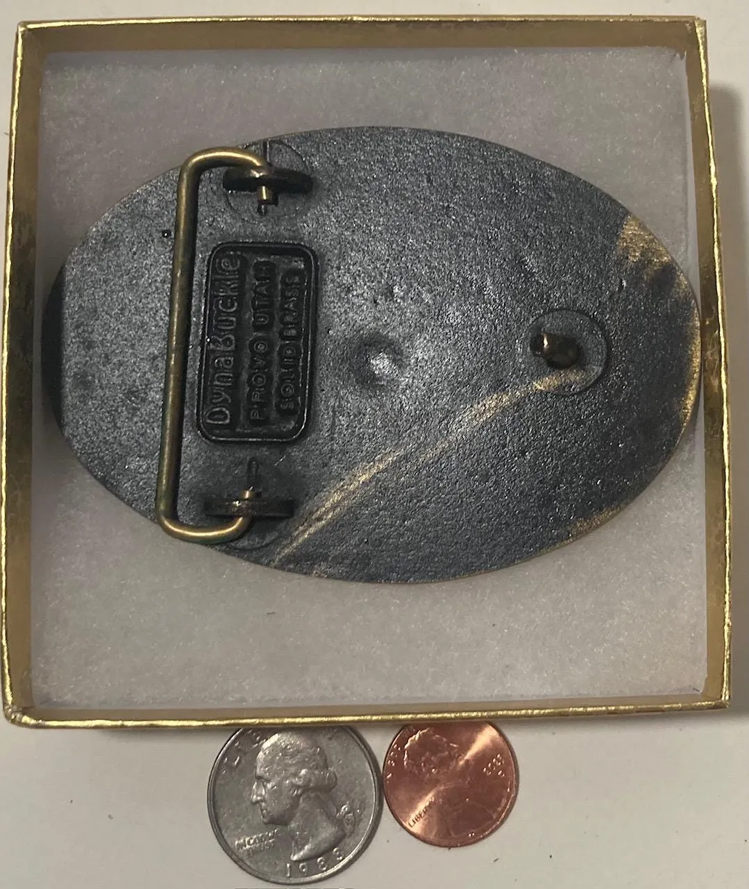 Vintage Metal Belt Buckle, Brass, SS Marine, Orem, Utah, Boats, Watercraft, Nice Western Design, 3 1/2" x 2 1/2", Heavy Duty, Quality