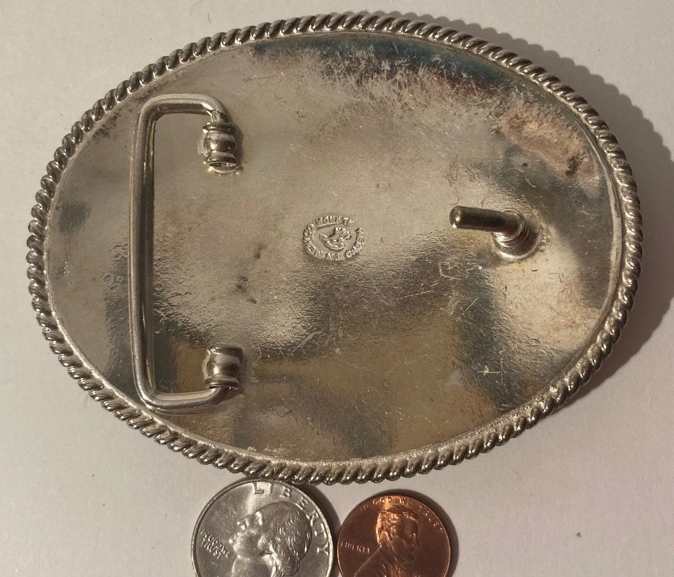 Vintage Metal Belt Buckle, Horse, 3 3/4" x 3", Alpaca Silver, Made in Mexico, Country and Western, Cowboy, Quality, Heavy Duty, Fashion