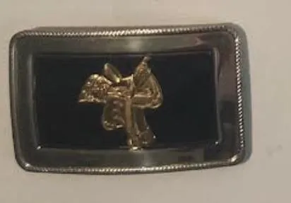 Vintage Metal Belt Buckle, Nickle Saddle Belt, Heavy Duty, Quality, Made in USA, For Belts, Fashion