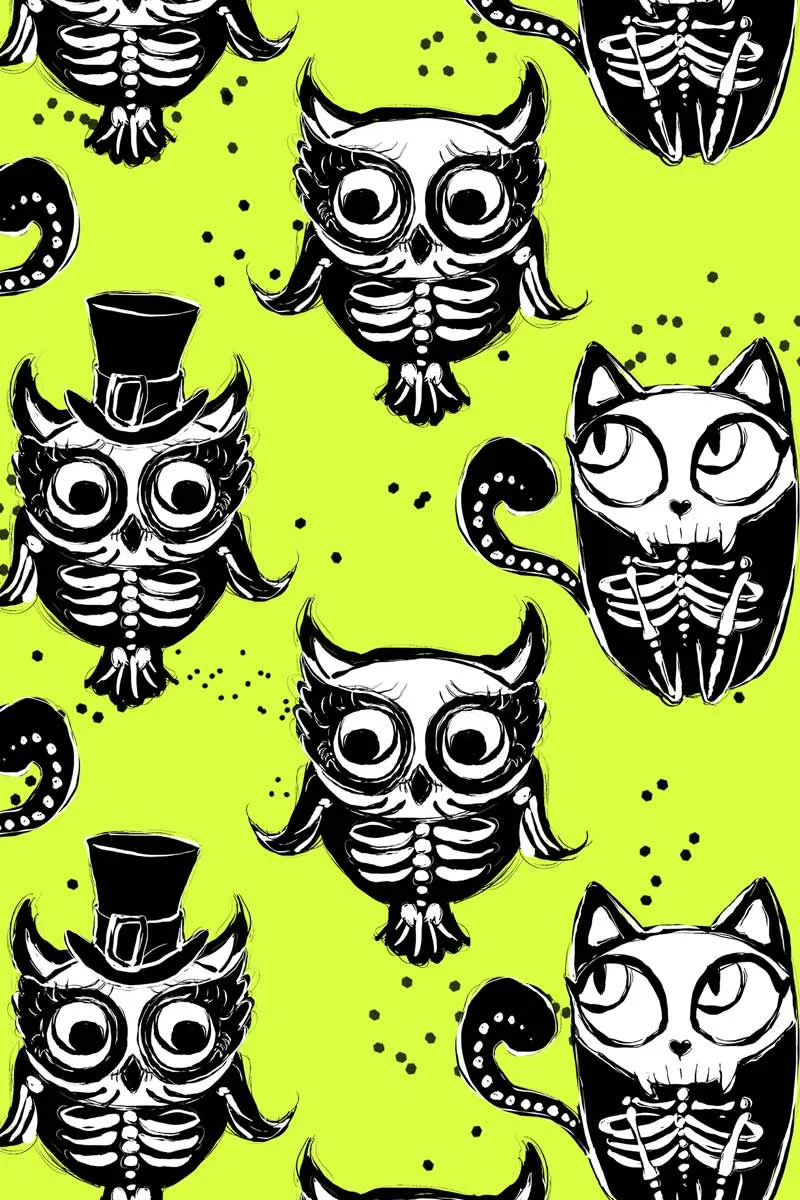 Voodoo Lucy Yellow Goth Skeleton Print Gym Leggings Yoga Pants - Women