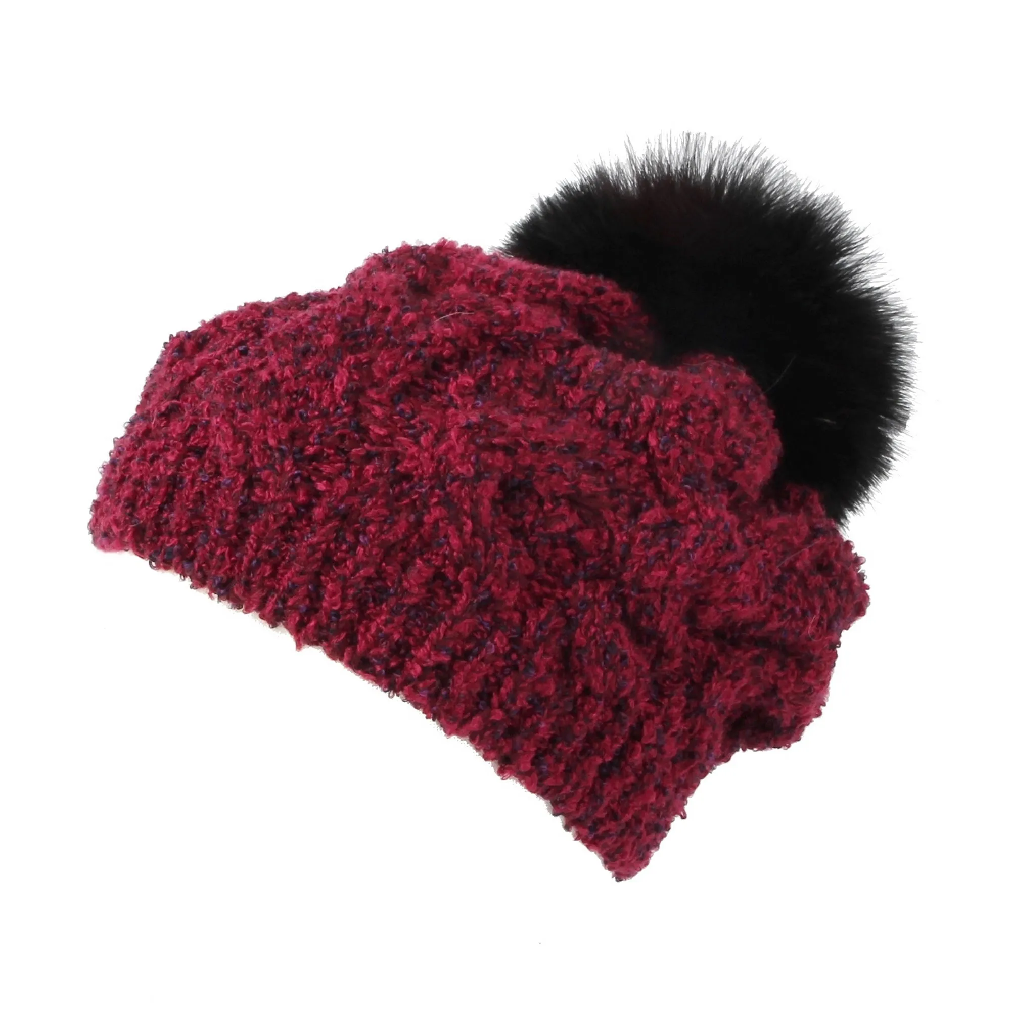Winter Knitted Cable Bobble Pom Beanie Hat Slouchy DWP1136