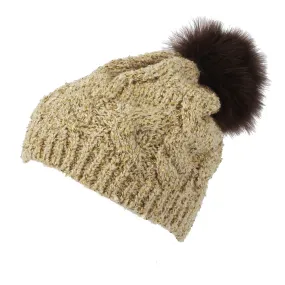 Winter Knitted Cable Bobble Pom Beanie Hat Slouchy DWP1136